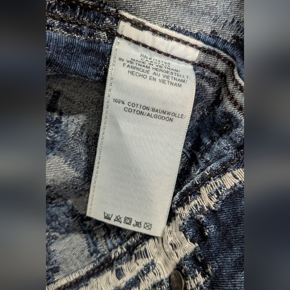 TRUE RELIGION Men's Danny Distressed Ripped Denim Jean Jacket Shredded SP - Picture 7 of 12